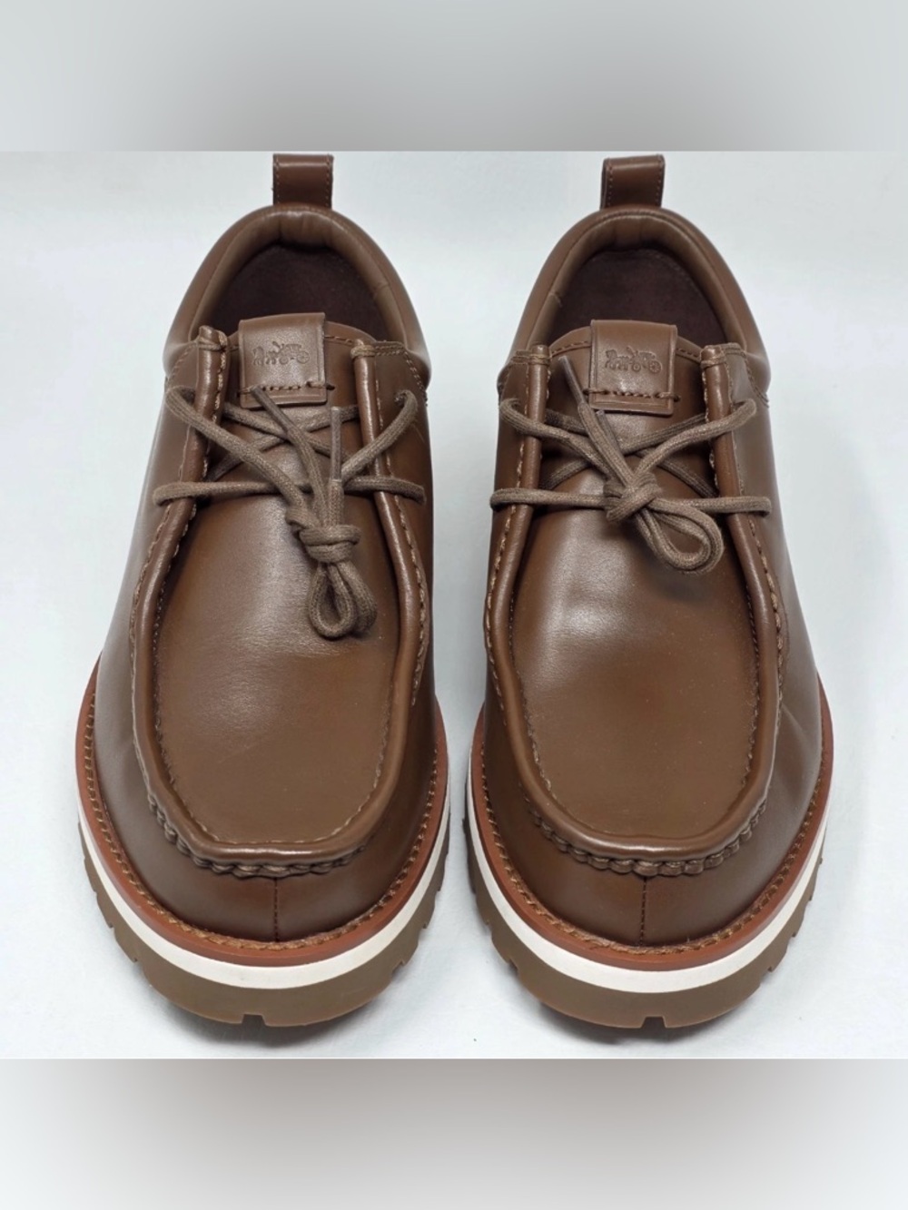 Coach Men's Banks Leather Lace-Up Boots Saddle Brown Shoes US Size 8.5 casual